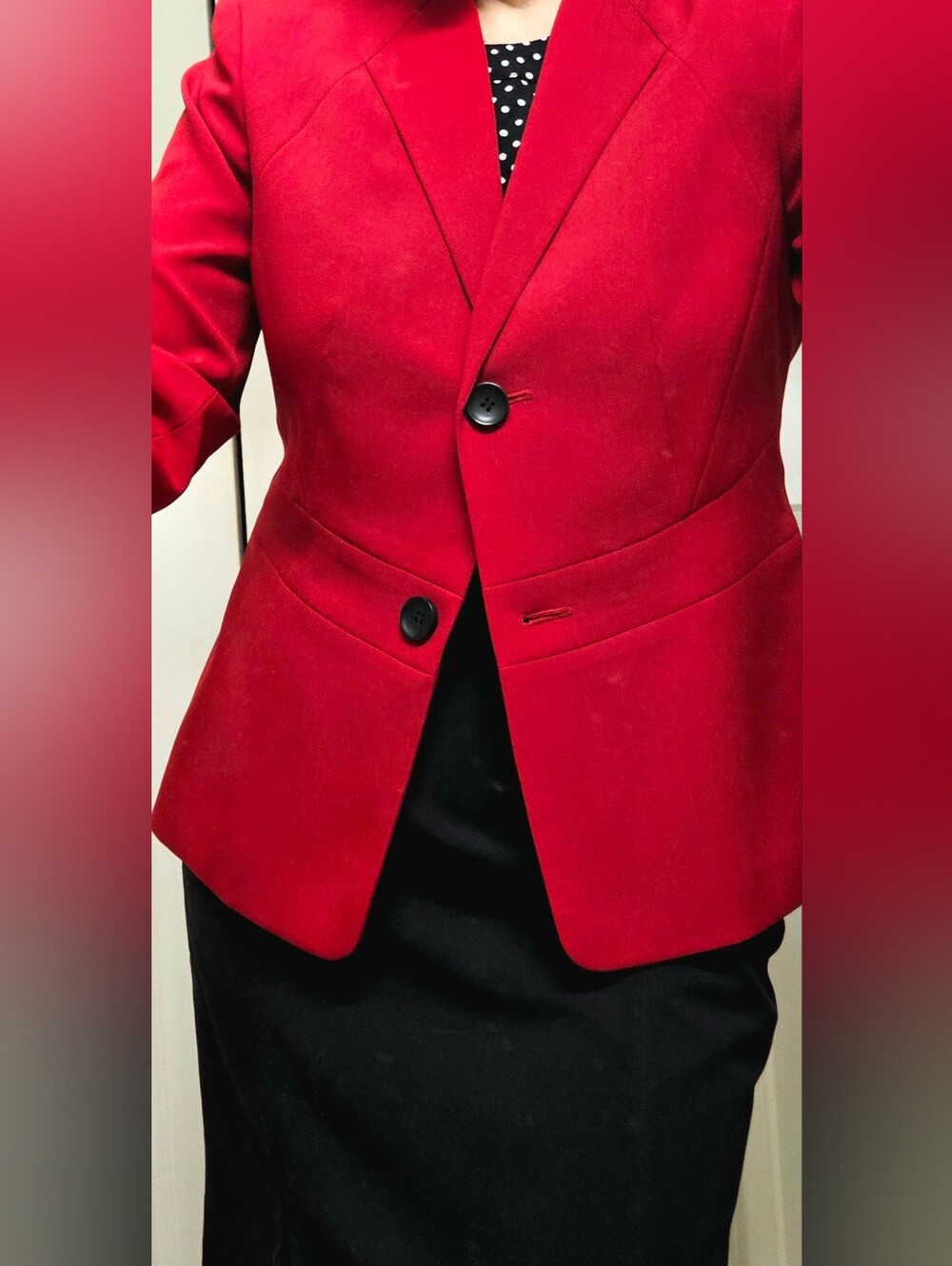 Kasper Red Tailored Single-Breasted Blazer
